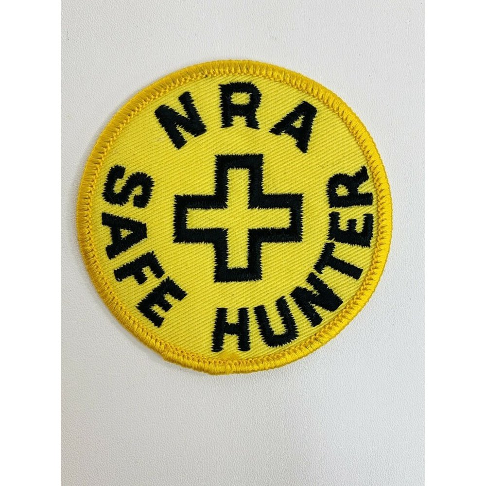 NRA Safe Hunter Bright Yellow Circle Patch Sew On